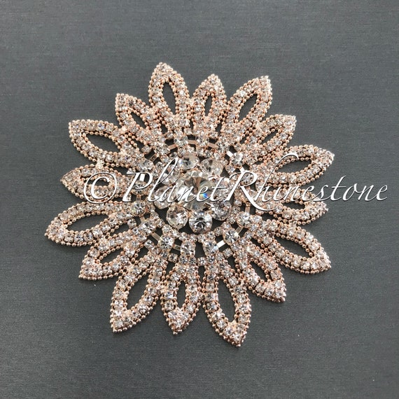 Rose gold Sunflower Crystal Applique #AS-18
