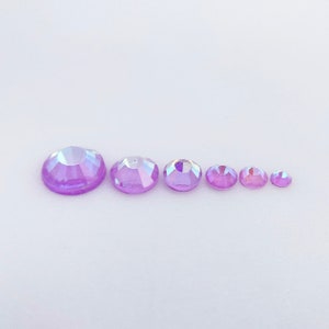 Luminous Purple Glass Flatback Rhinestones 1440Pcs SS6 SS10 SS12 SS16 SS20 SS30