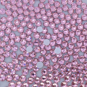 Lt Rose ( Light Pink ) Glass Flatback Rhinestones 720Pcs SS6 SS10 SS12 SS16 SS20 SS30