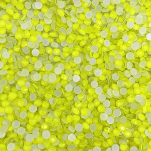 Neon Yellow Glass Flatback Rhinestones 1440Pcs SS6 SS10 SS12 SS16 SS20 SS30