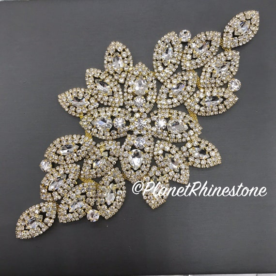 Gold Large Rhinestone Applique #A-02