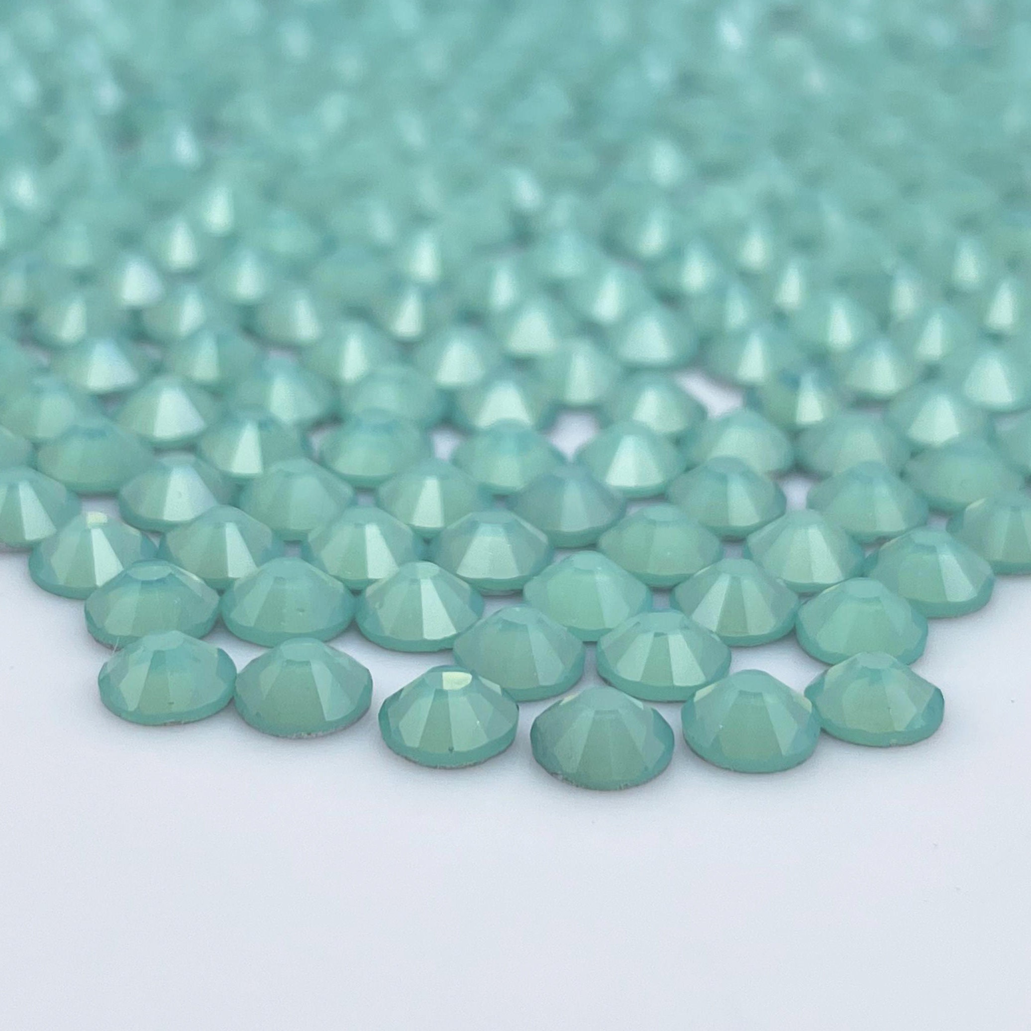 上等な Opal Green Glass SS12 SS10 SS6 1440pcs Rhinestones Flatback ラウンド用品・アクセサリー