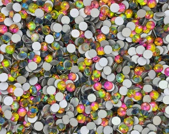 Rainbow AB Glass Flatback Rhinestones 1440Pcs SS6 SS10 SS12 SS16 SS20 SS30