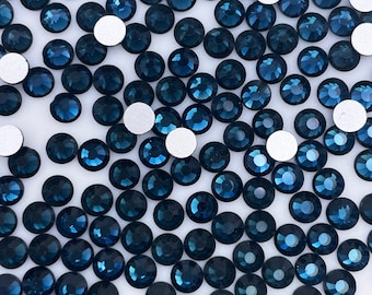Montana ( Navy ) Glass Flatback Rhinestones 1440Pcs SS6 SS10 SS12 SS16 SS20 SS30