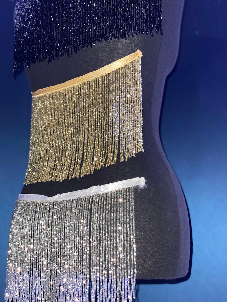 Beaded Fringe Trim Rhinestone Fringe Trim Colorful Fringe Etsy Sweden