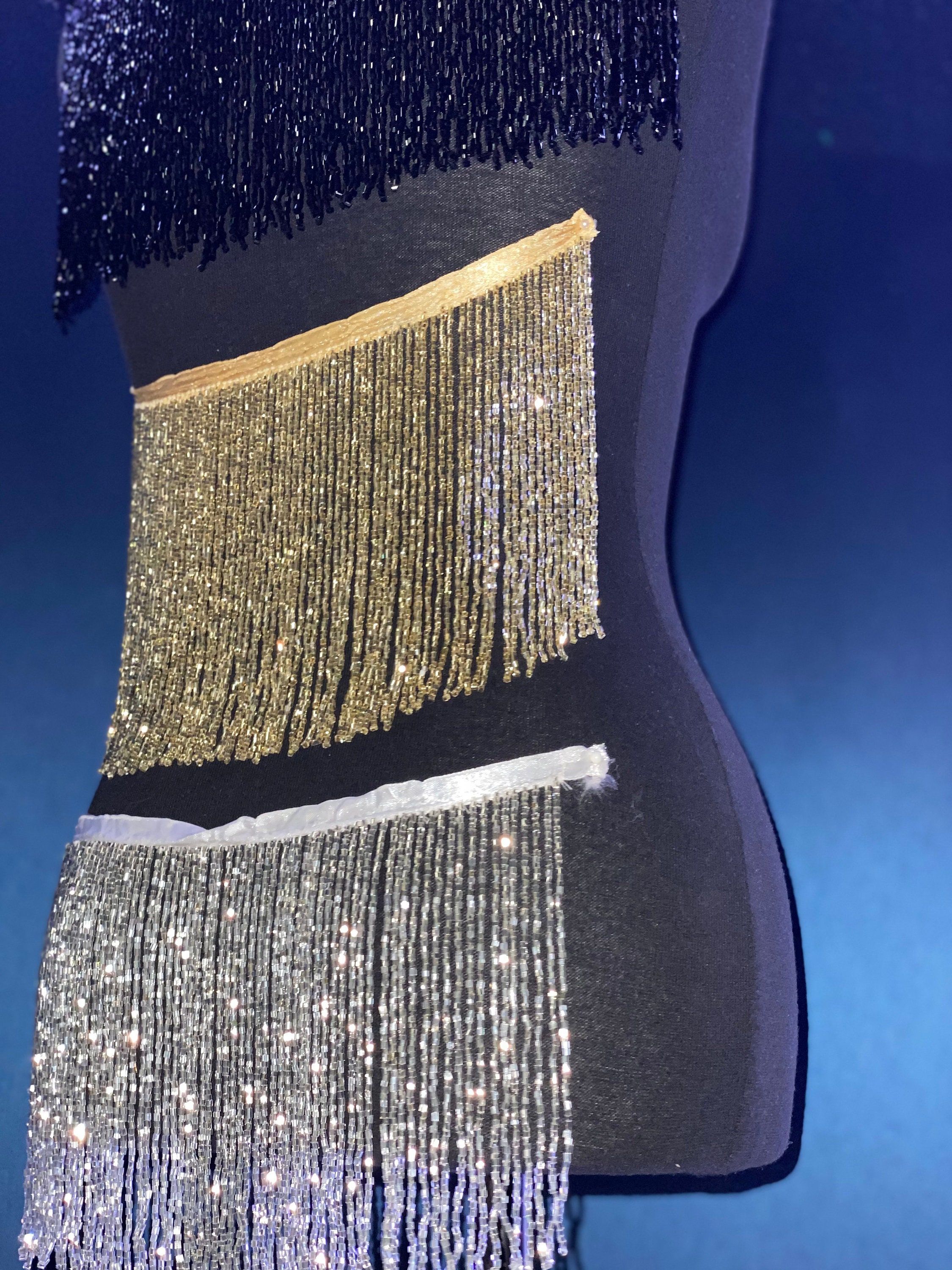 Beaded Fringe Trim Rhinestone Fringe Trim Colorful Fringe Etsy