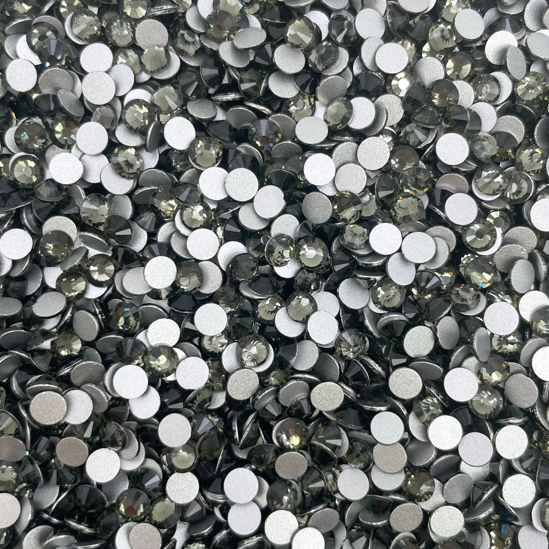 Black Dimond Glass Flatback Rhinestones 1440pcs SS6 SS10 SS12 SS16 SS20 ...
