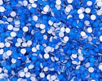 Neon Blue Glass Flatback Rhinestones 1440Pcs SS6 SS10 SS12 SS16 SS20 SS30