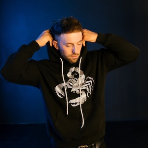 Scorpion Rhinestone Hoodie | Bling Hoodie | Holiday Gifts | Unisex Hoodie | Rhinestone Hoodie String | Christmas Gift