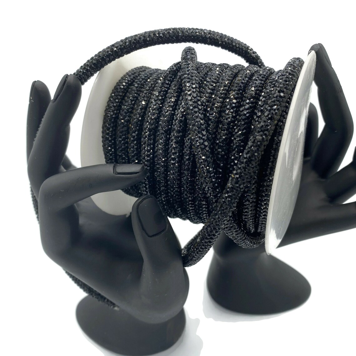 Rhinestone String Rhinestone Cord Silver Black Rose Etsy