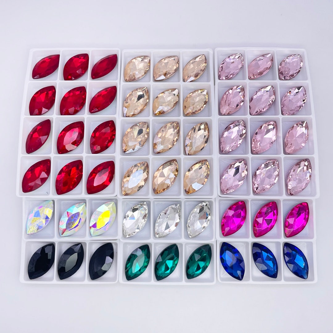 Navette 17x32mm | Pointed Back Glass Rhinestones | Jewelry Crystal ...