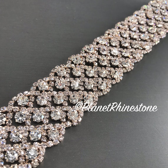 Rose Gold Crystal Trim #T-E