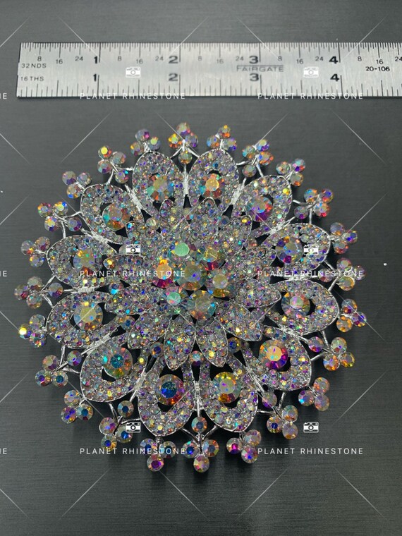 Ab Large Rhinestone Brooch