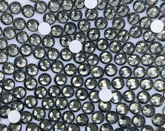 Black Dimond Glass Flatback Rhinestones 1440Pcs SS6 SS10 SS12 SS16 SS20 SS30
