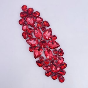 Rhinestone Crystal Applique | Sew-on Applique | Crystal, AB, Red, Blue, Green, Gold , Black AS-28