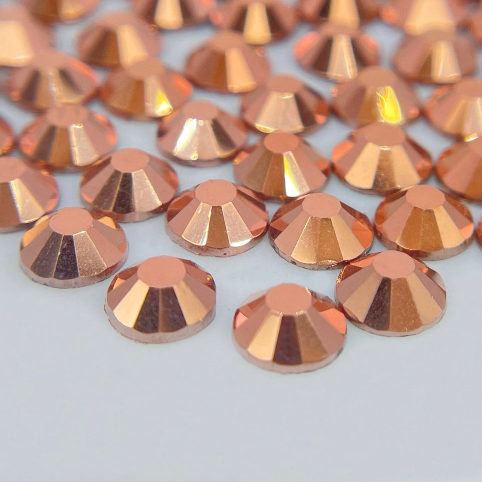 Rose Gold Glass Flatback Rhinestones 1440pcs SS6 SS10 SS12 SS16 SS20 ...