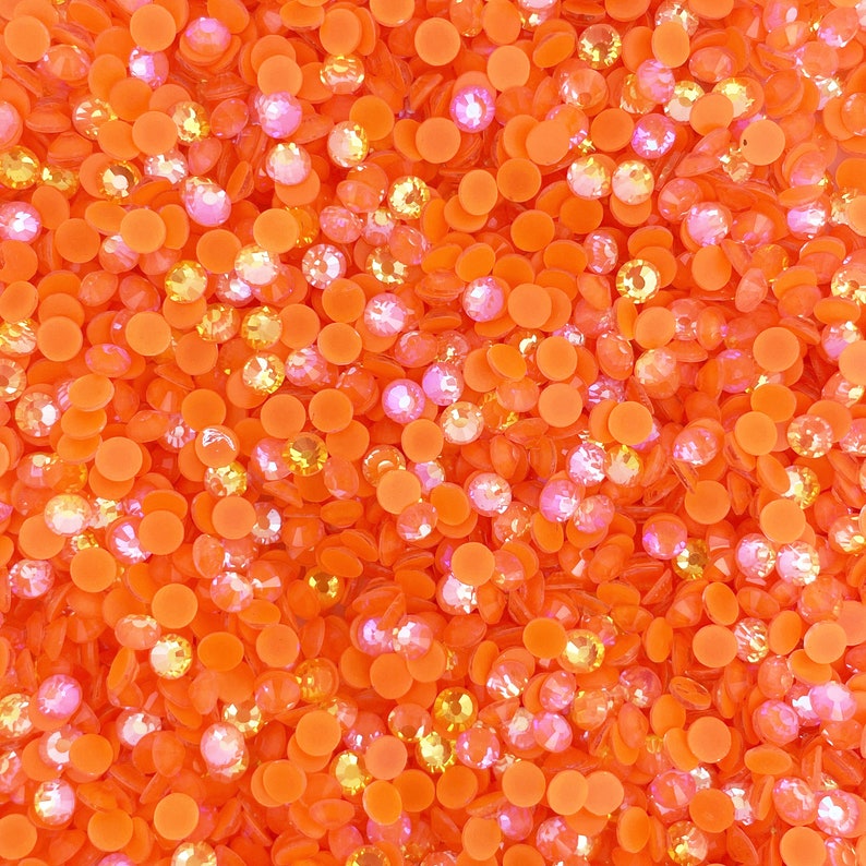 Orange Rhinestone Sheet Luminous Orange Glass Flatback Rhinestones 1440pcs SS6 SS10 SS12 SS16 ...