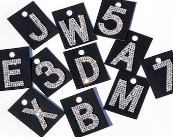 1.5" Iron On Letters & Numbers | Rhinestone Letters | Alphabet Patches