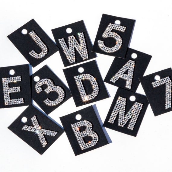 1.5 Iron on Letters & Numbers Rhinestone Letters Alphabet Patches 