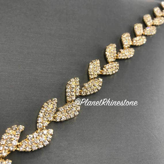 Rhinestone Leaf Trim #0132