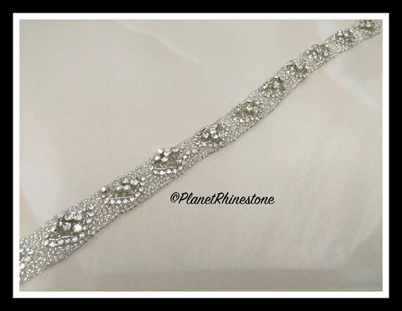 1 yard Beaded Rhinestone Trim #T-12