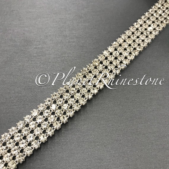 Silver Four Row Crystal Trim #T-5