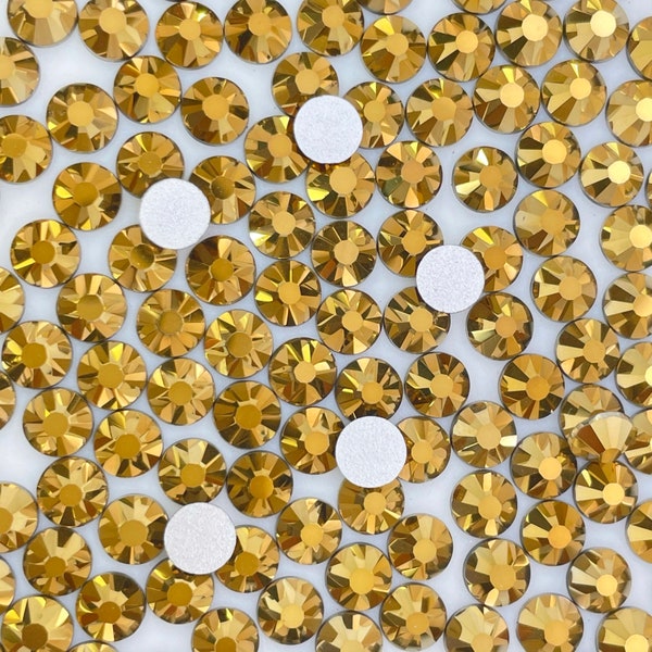 Aurum (Metalic Gold) Glass Flatback Rhinestones 1440Pcs SS6 SS10 SS12 SS16 SS20 SS30