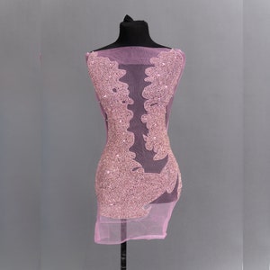 Shally Rhinestone Bodice Panel Applique | Silver | Pink | Gold