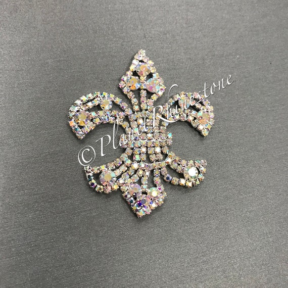 AB Fleur De Lis Rhinestone Applique #AS-14