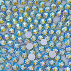 Peridot AB ( Green AB )  Glass Flatback Rhinestones 1440Pcs SS6 SS10 SS12 SS16 SS20 SS30