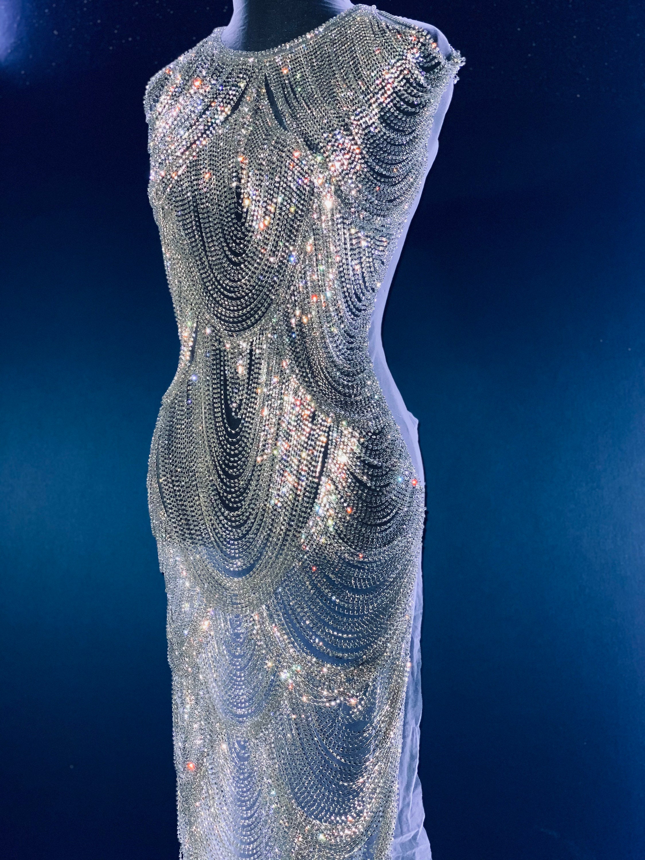 rhinestone chain bodice