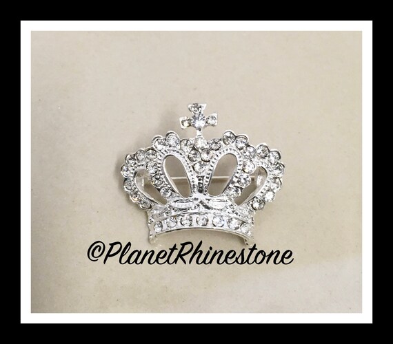 Crystal Rhinestone Crown Brooch #B-3