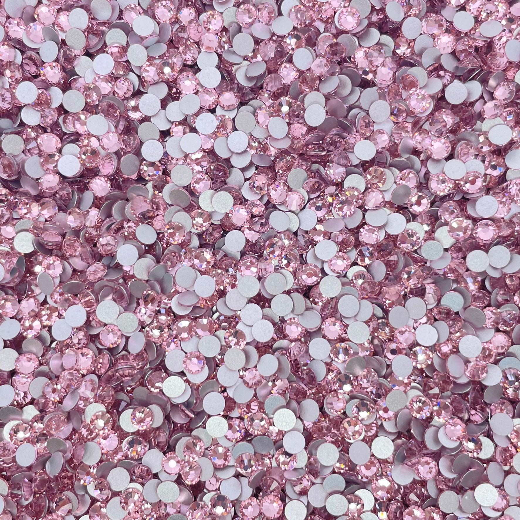 Light Pink Rhinestone Lt Rose ( Light Pink ) Glass Flatback Rhinestones 720pcs SS6 SS10 SS12 ...