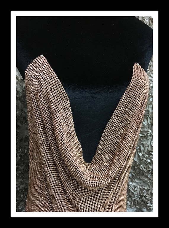 NEW Rose Gold Mesh Rhinestone Panel - Glass Rhinestone Sheets #S001