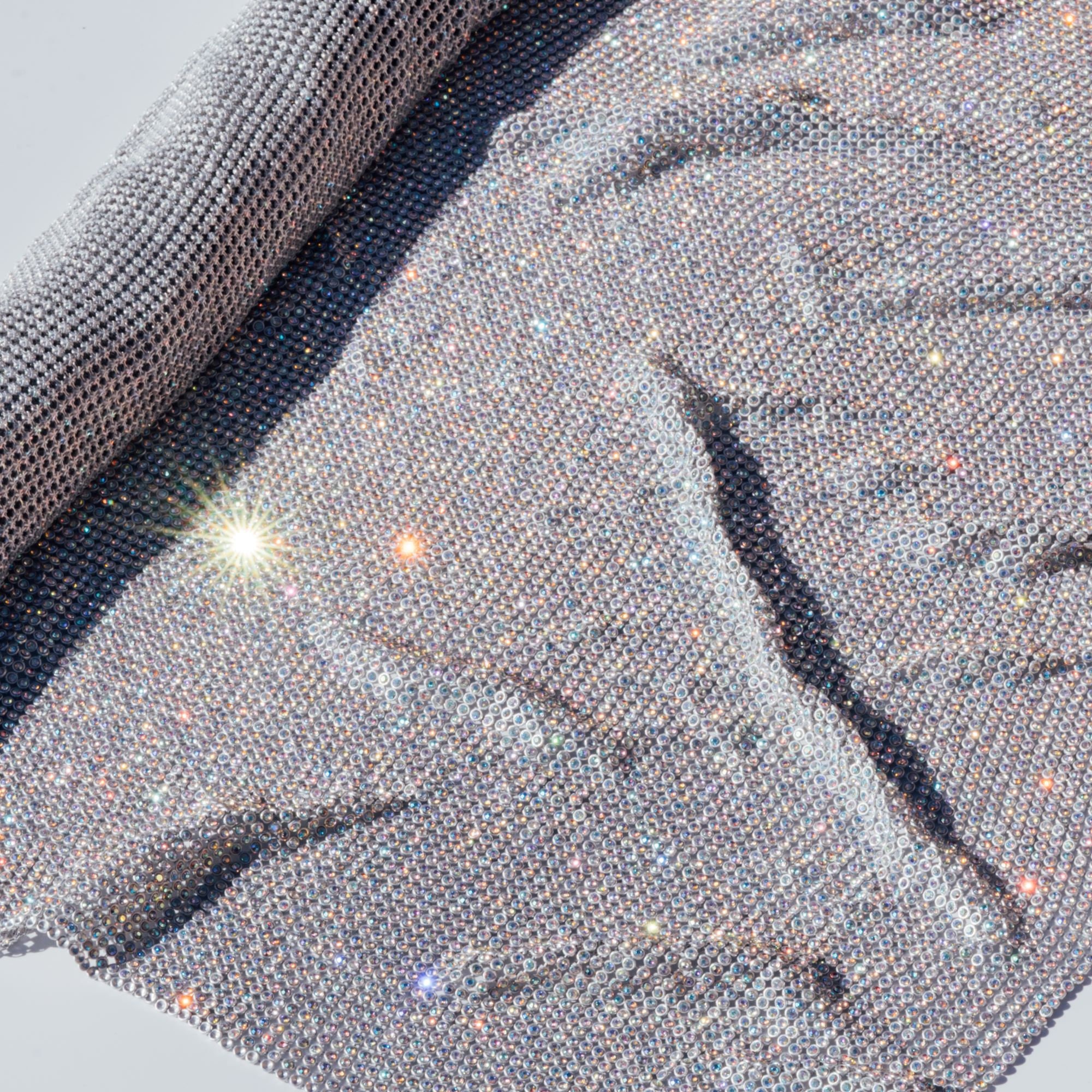 High Quality Crystal Aluminum Rhinestone Mesh Fabric Hot Fix