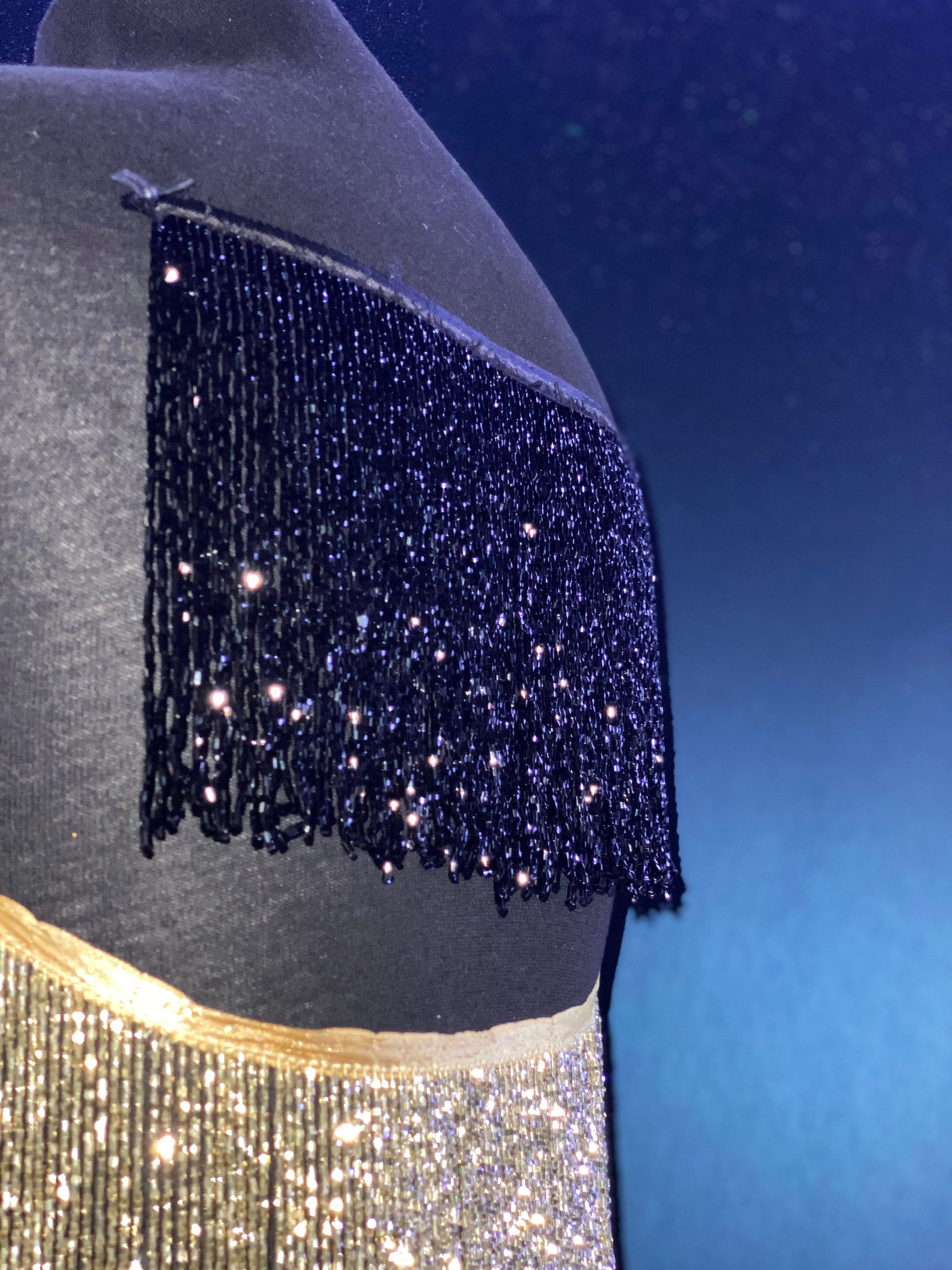 Beaded Fringe Trim Rhinestone Fringe Trim Colorful Fringe (Silver