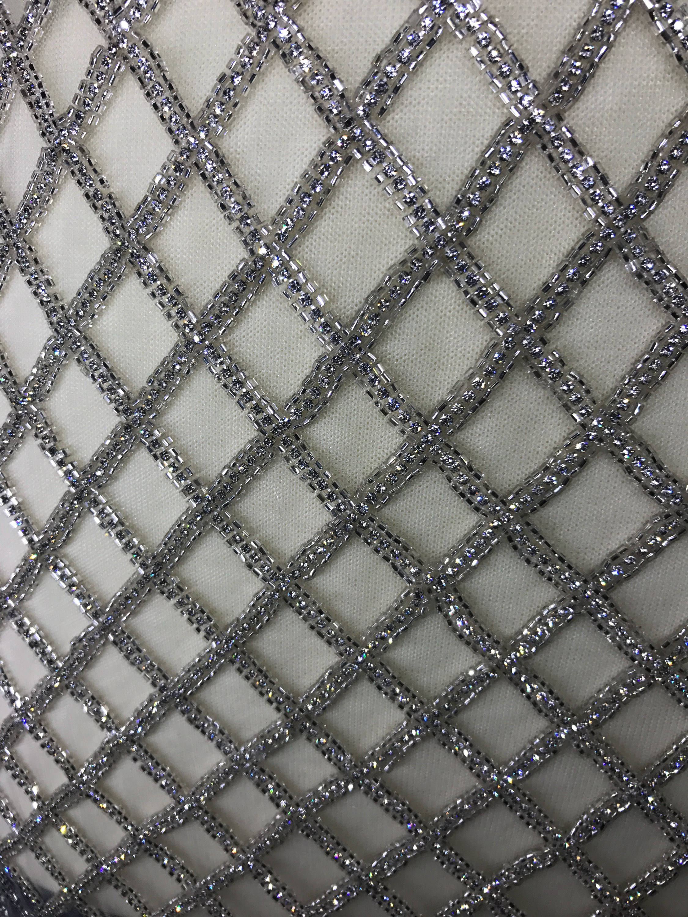 Rhinestone Panel / rhinestone fabric , 40 inches long and 15 inches