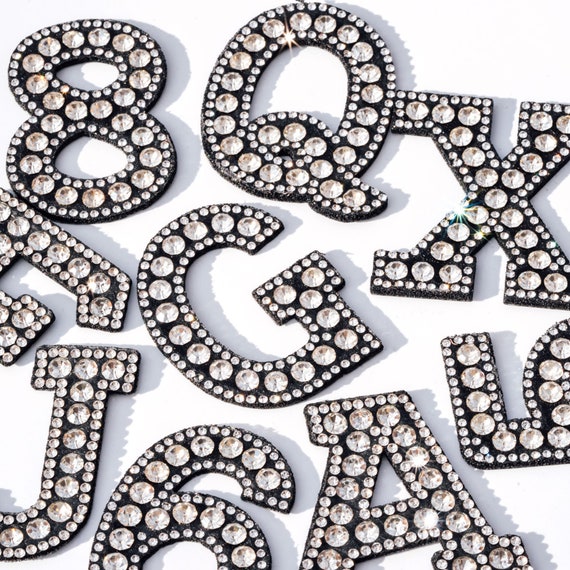 2 Crystal Iron on Rhinestone Letters Crystal Letters and Numbers