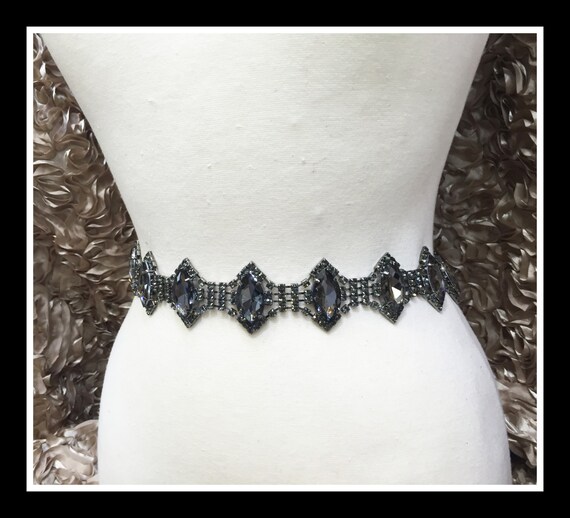 One Yard Black Rhinestone Trim #0526