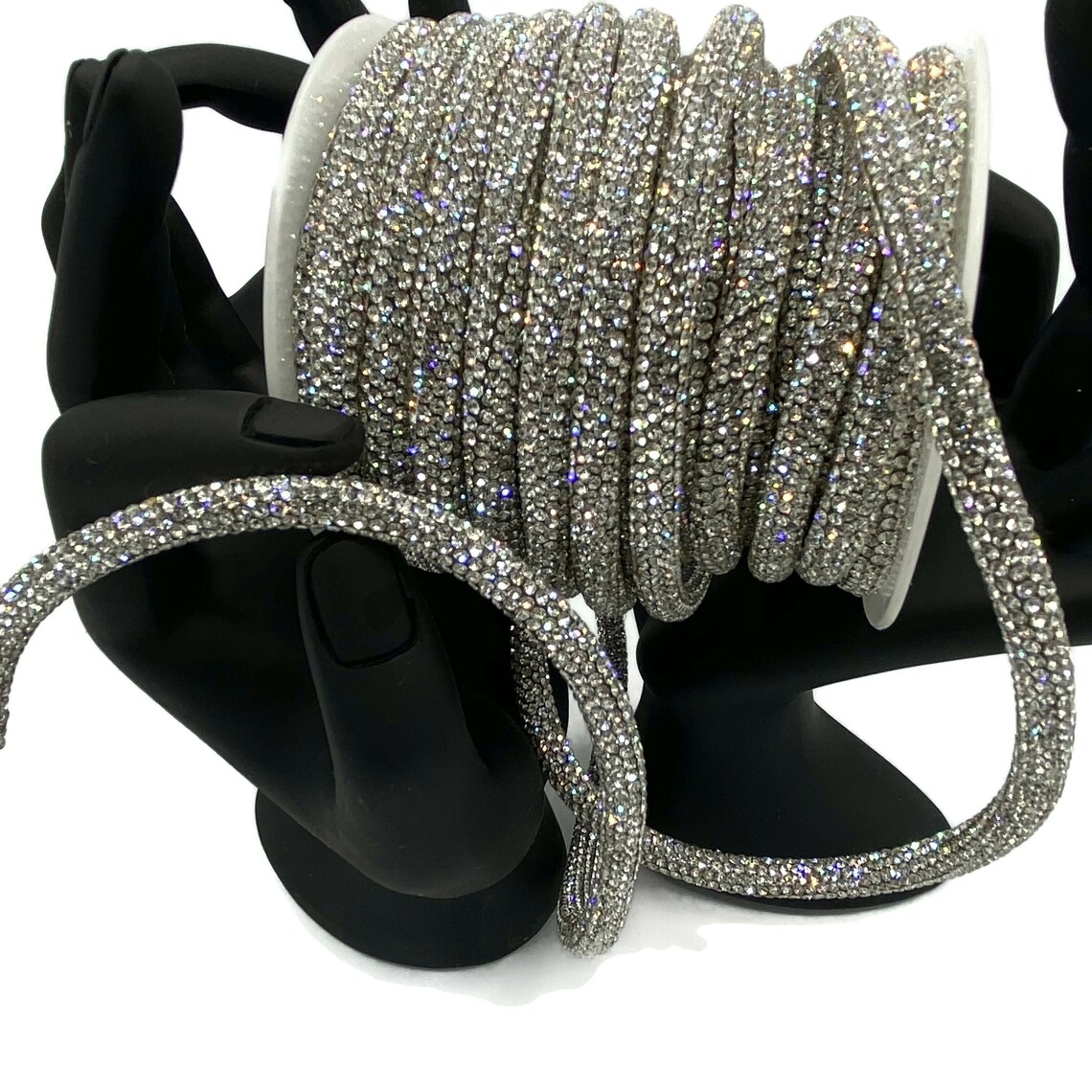 Rhinestone String Rhinestone Cord Silver Black Rose Etsy