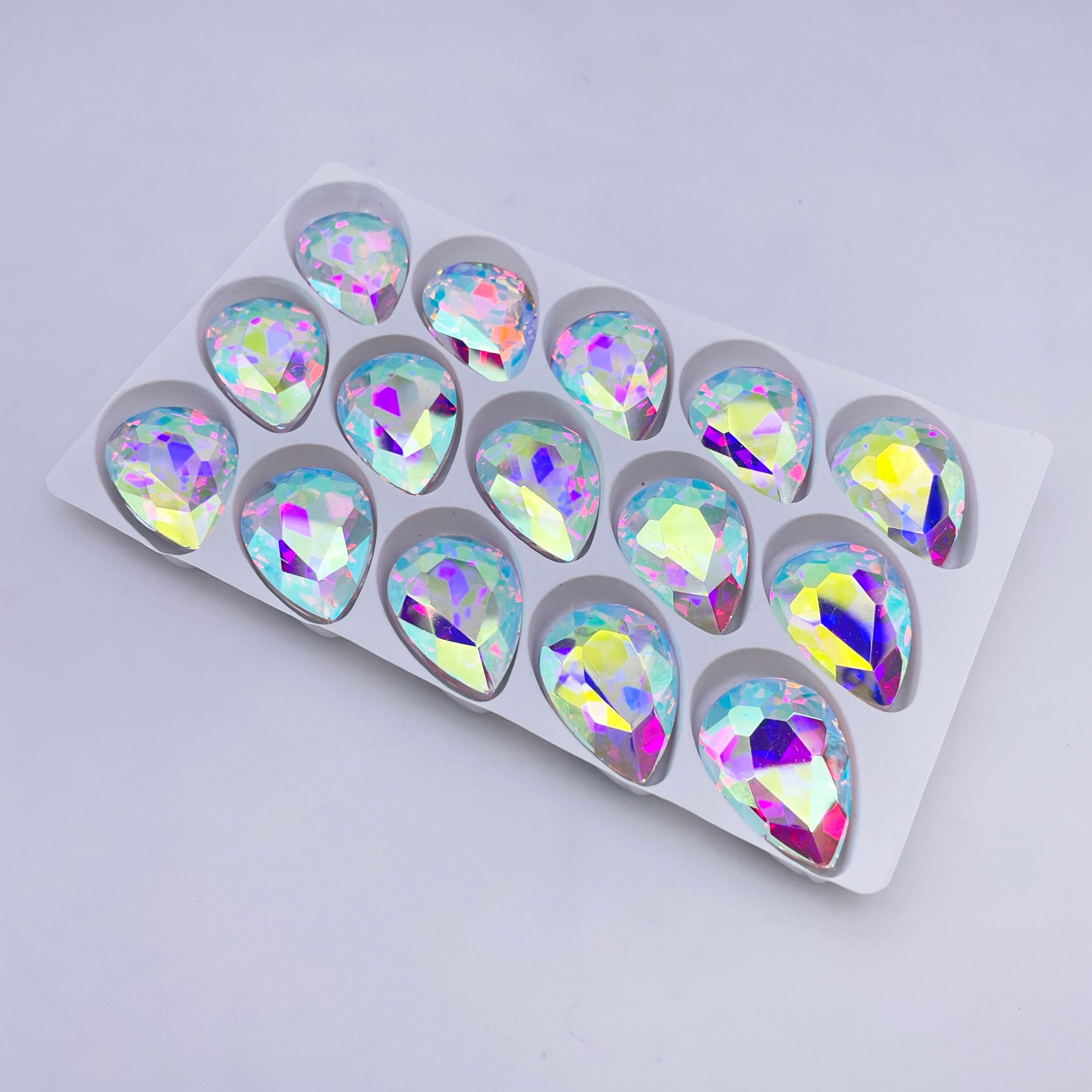 US$ 16.00 - 38 Color Teardrop Pointed Back Glass Crystal