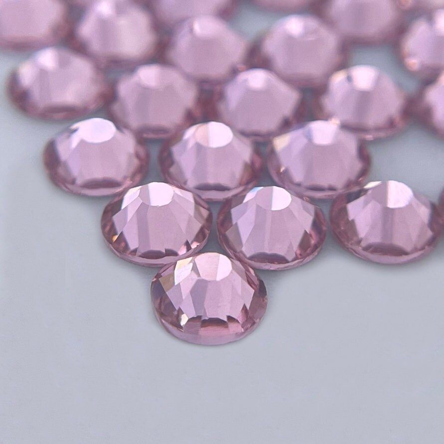 Light Pink Rhinestone Lt Rose ( Light Pink ) Glass Flatback Rhinestones 720pcs SS6 SS10 SS12 ...