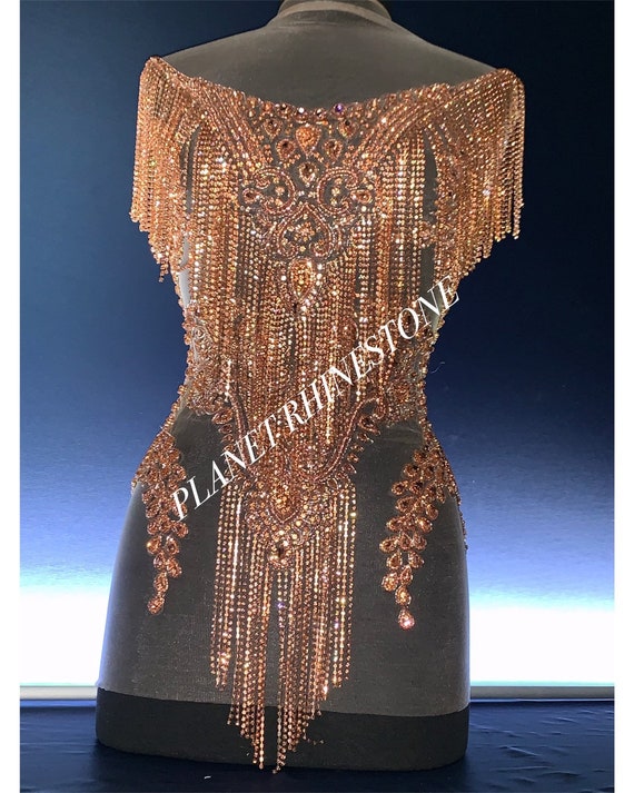 Rose gold waterfall bodice