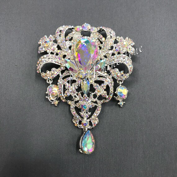 AB Large Rhinestone Brooch #BR-2