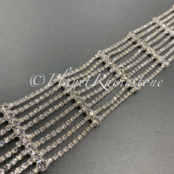 Thick Silver Crystal Trim #T-7