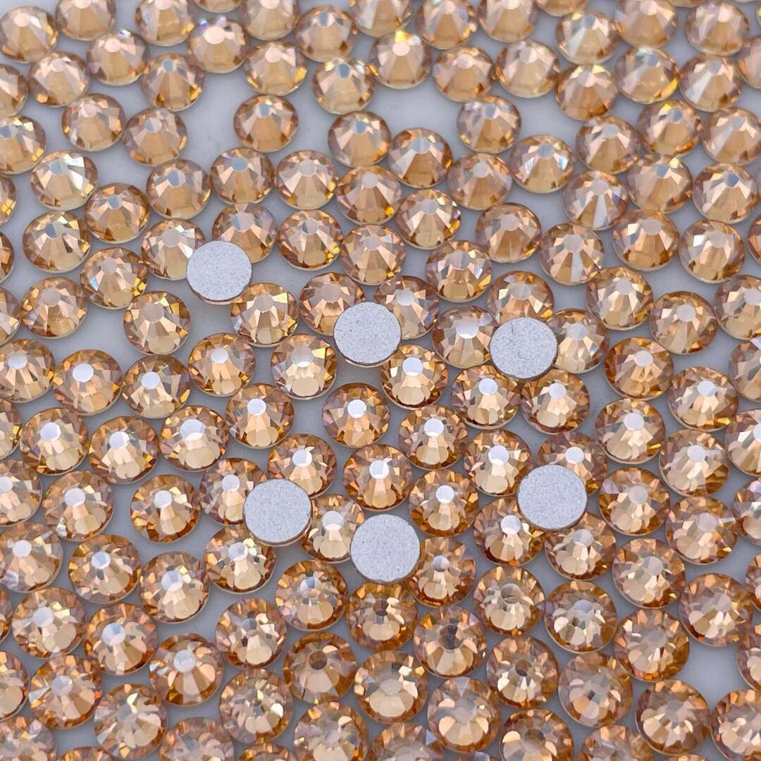 Gold Shadow Glass Flatback Rhinestones 1440pcs SS6 SS10 SS12 SS16 SS20 ...