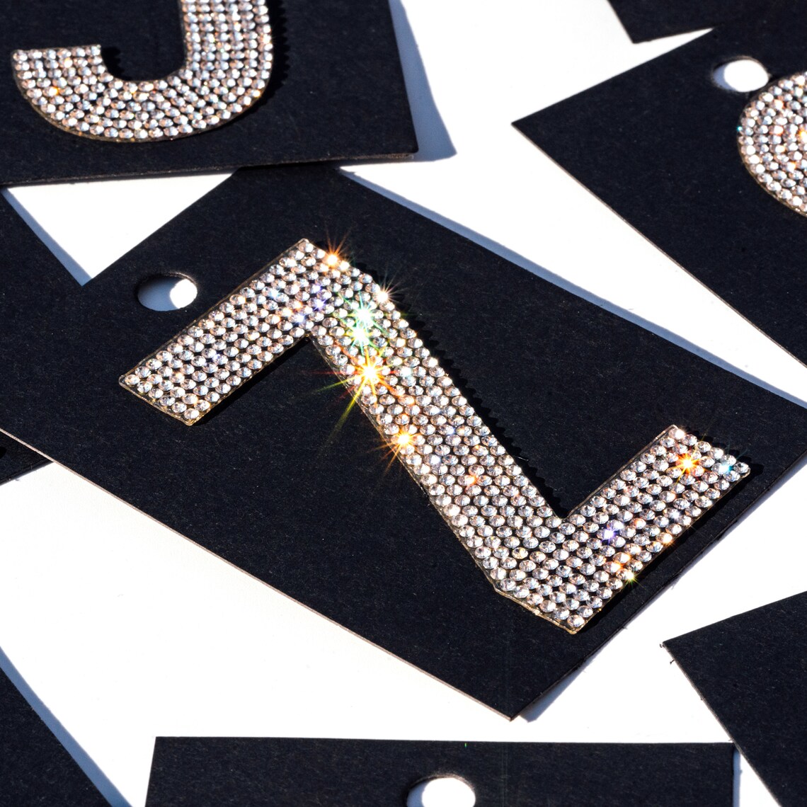 3 Rhinestone Iron on Letters Crystal Letter Patch Etsy