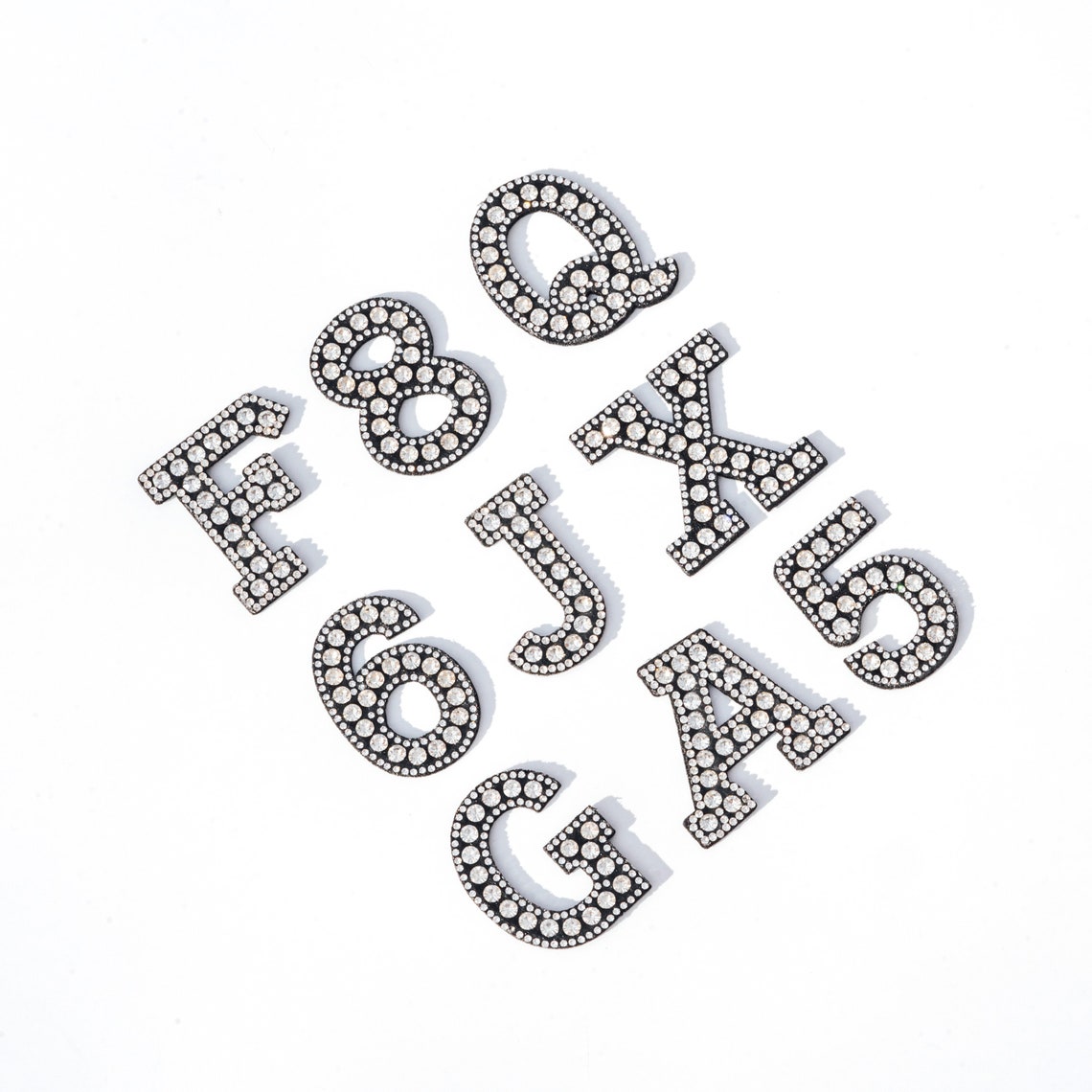 2 Crystal Iron on Rhinestone Letters Crystal Letters - Etsy