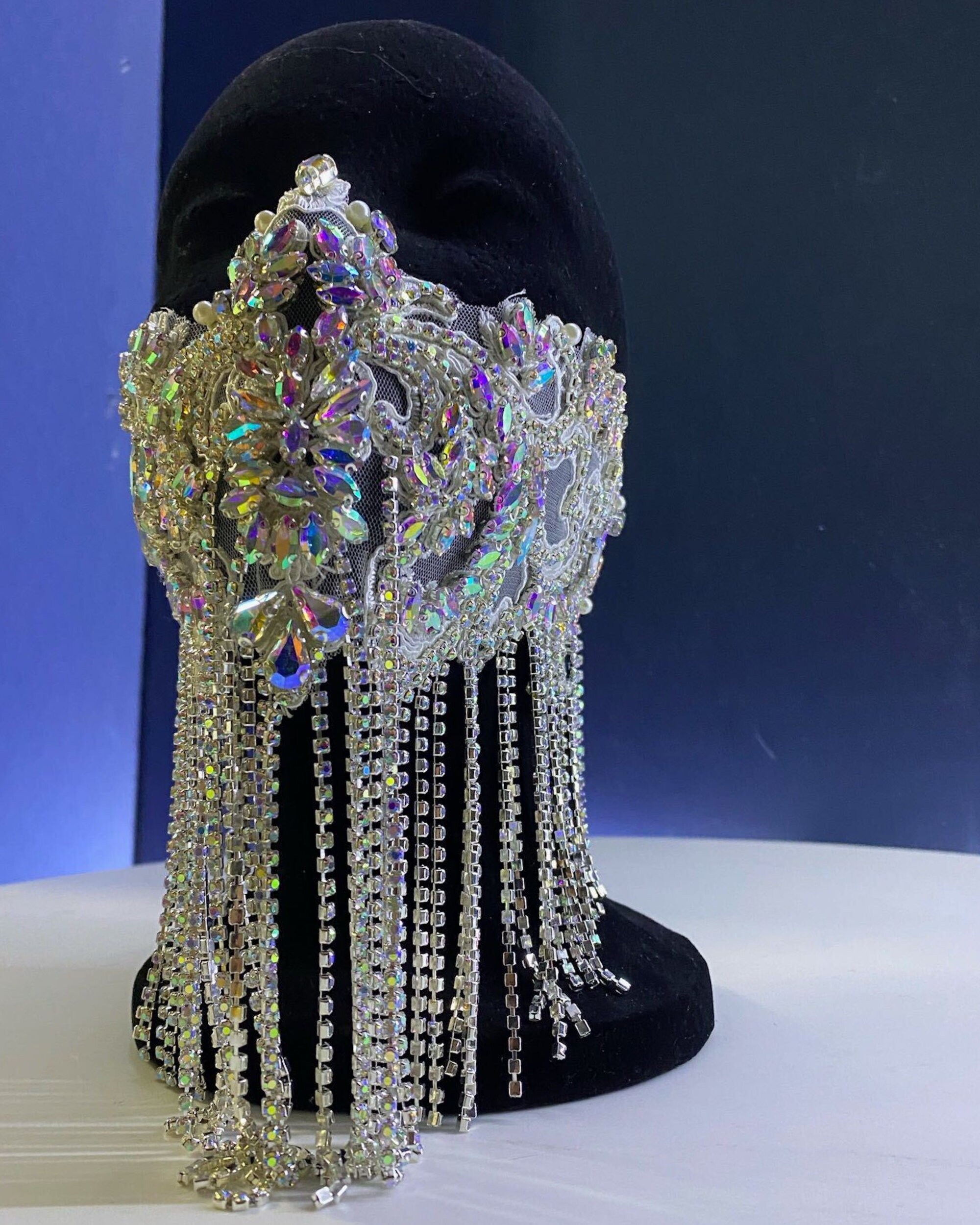 Rhinestone Face Mask Applique Diamond Face Mask