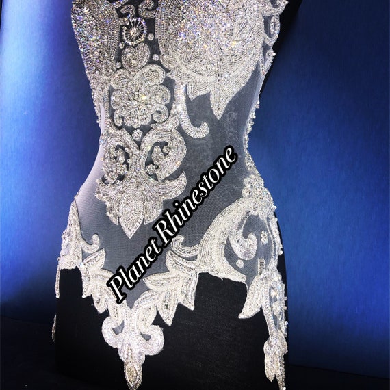Rhinestone bodice applique